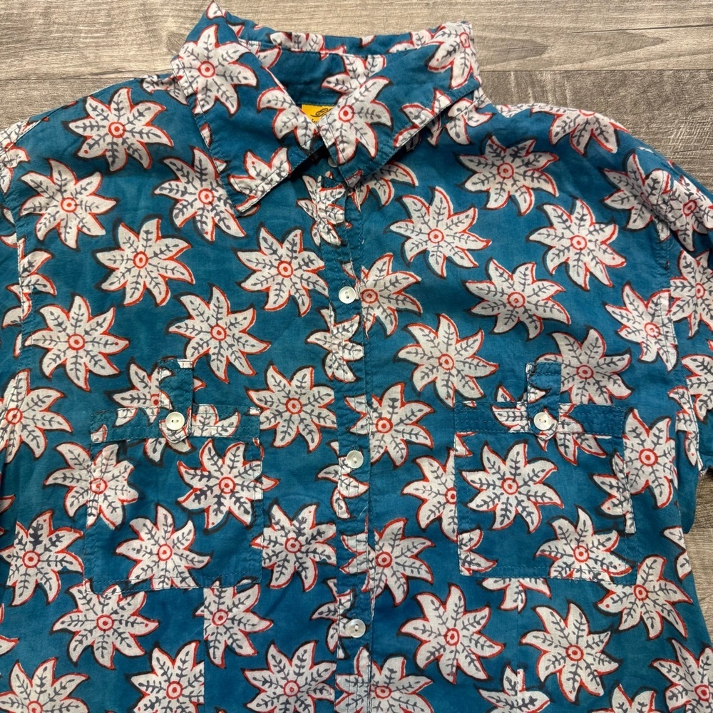 Roberta Roller Rabbit Printed Button Down Roll Ta… - image 3